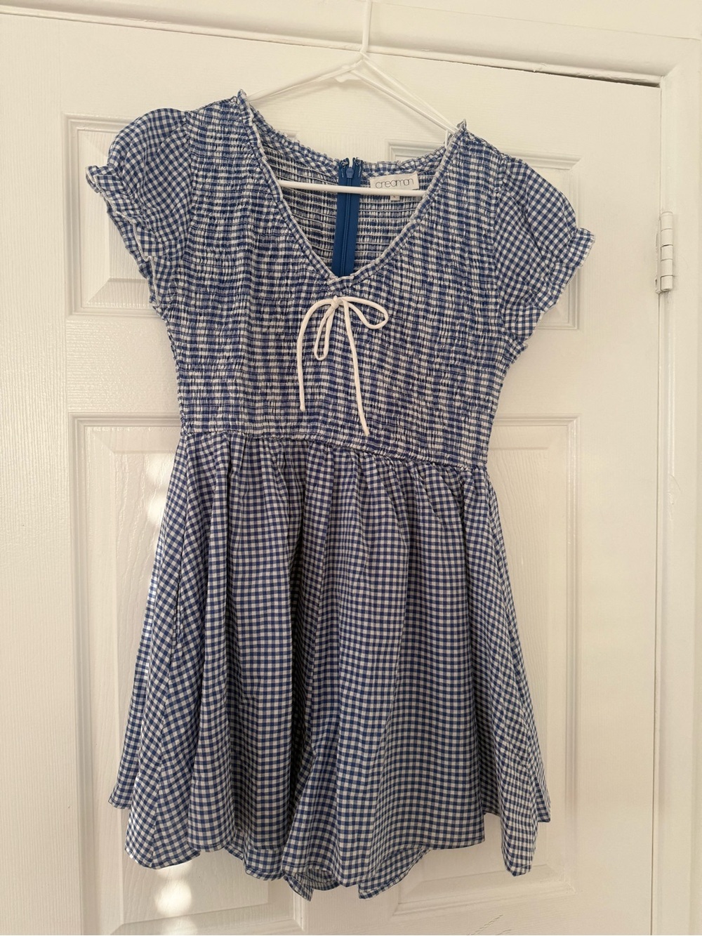 Blue Gingham Smocked Romper